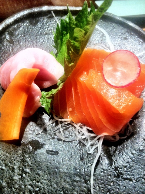 salmon and blue fin toro sashimi